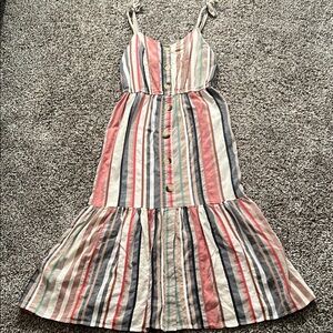 Linen striped dress